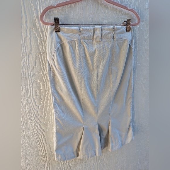 SPORTMAX Ivory Stretchy Cotton Elastane Mini Skirt Pleats Double Zipper Size 2 - Picture 6 of 6